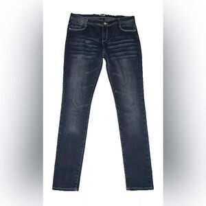Drama Gold Jeans Size 9 Dark Blue Embellished Rhinestone 32”Wx32”L Pants (W376)